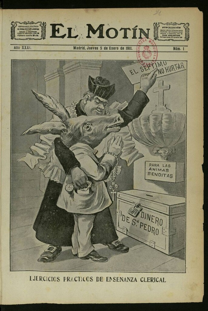 Miniatura de El Motín: periódico satírico semanal del 5 de Enero de 1911