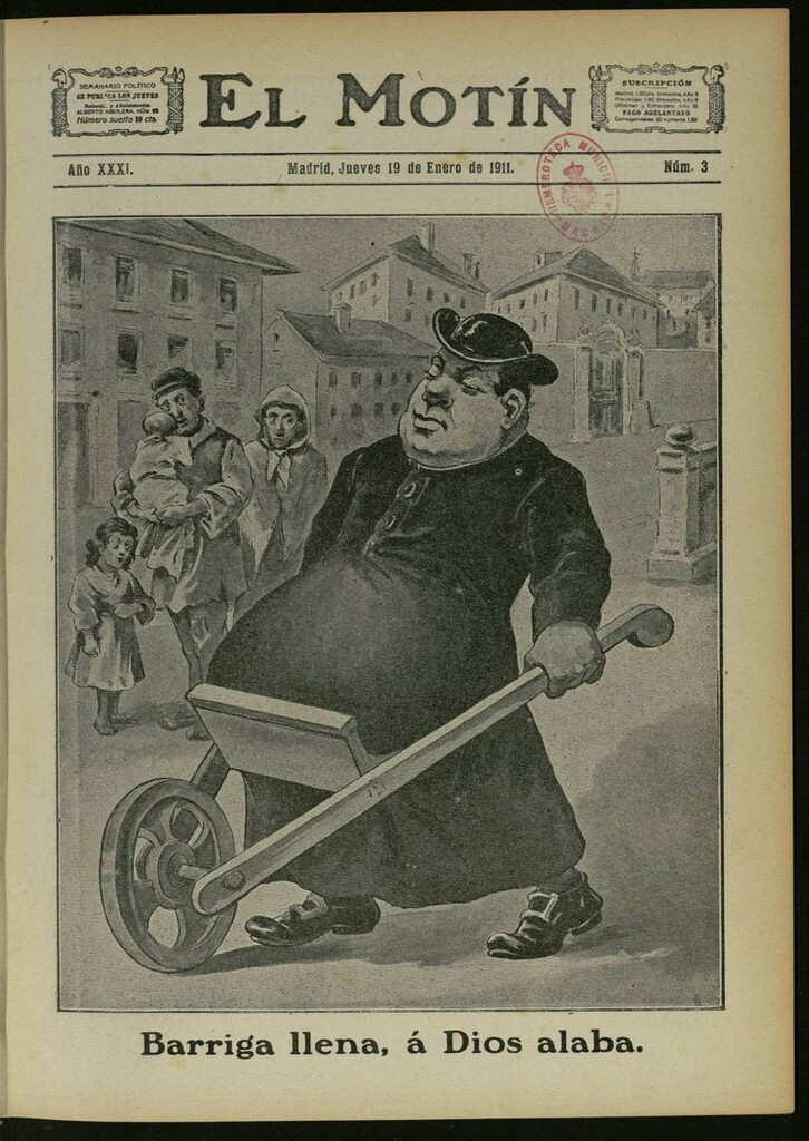 Miniatura de El Motín: periódico satírico semanal del 19 de Enero de 1911