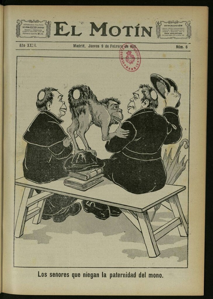 Miniatura de El Motín: periódico satírico semanal del 9 de Febrero de 1911