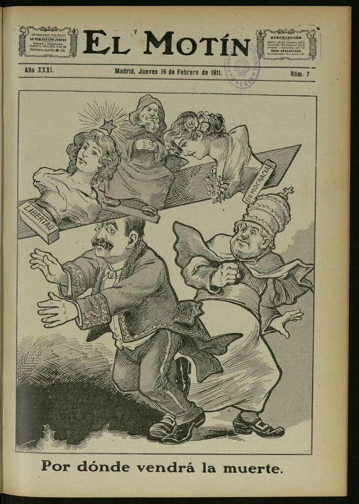 Miniatura de El Motín: periódico satírico semanal del 16 de Febrero de 1911