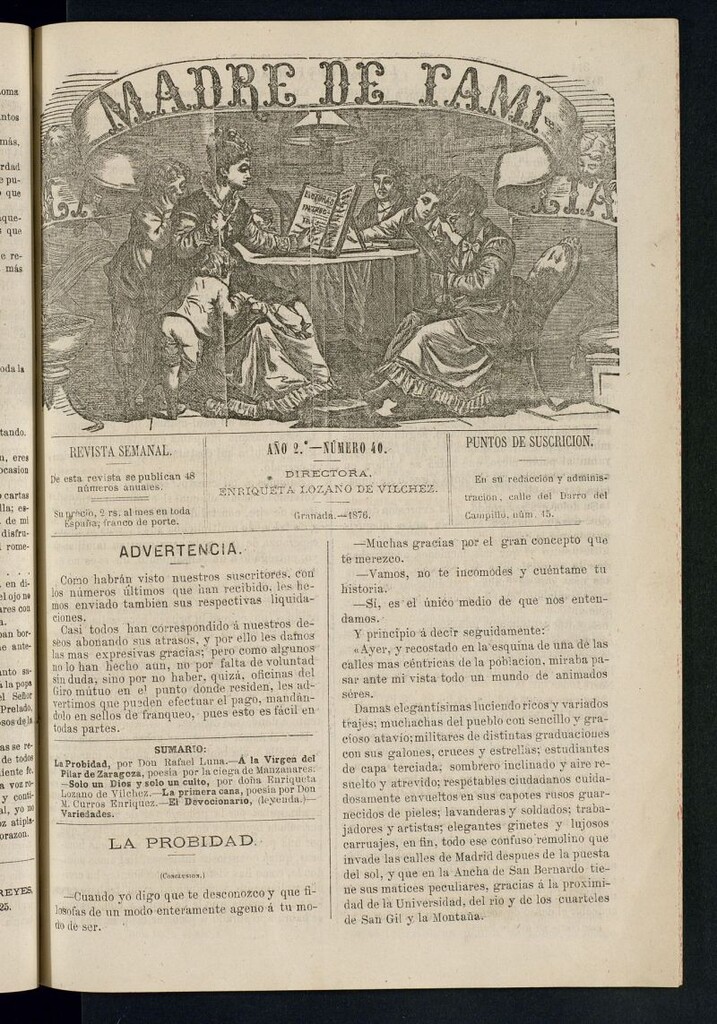 Miniatura de Madre de Familia : revista semanal de 1876, nº 40