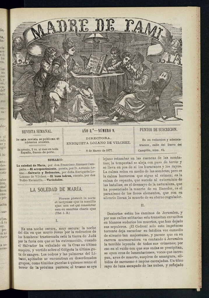 Miniatura de Madre de Familia : revista semanal del 8 de marzo de 1877