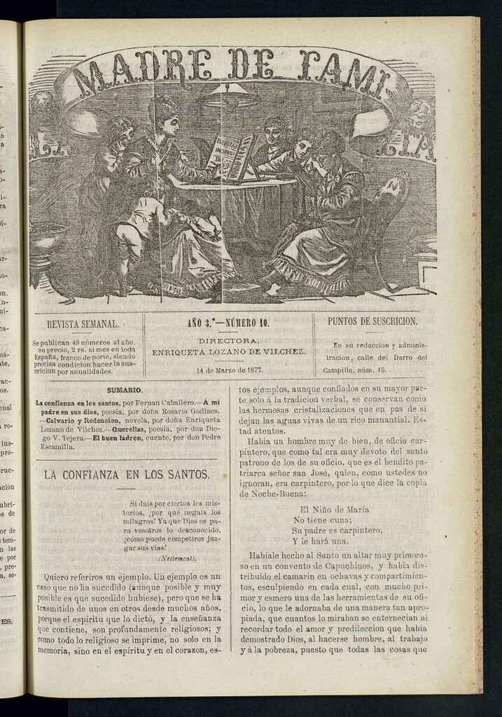 Miniatura de Madre de Familia : revista semanal del 14 de marzo de 1877