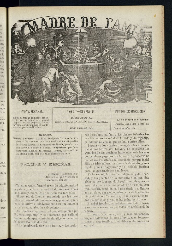 Miniatura de Madre de Familia : revista semanal del 23 de marzo de 1877