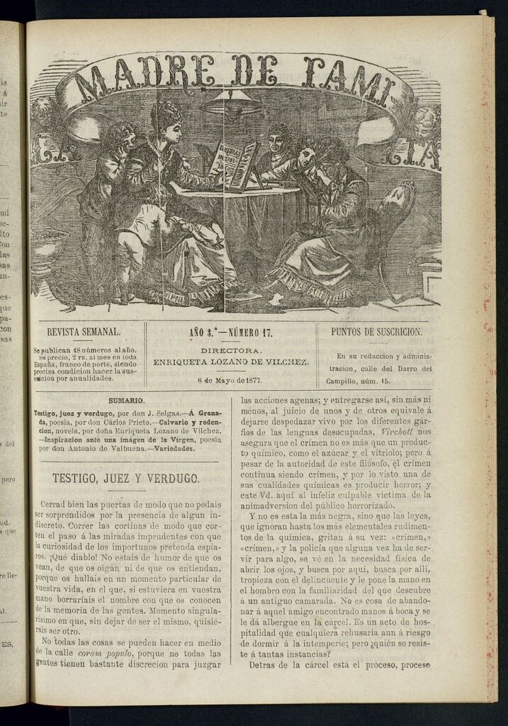 Miniatura de Madre de Familia : revista semanal del 8 de mayo de 1877