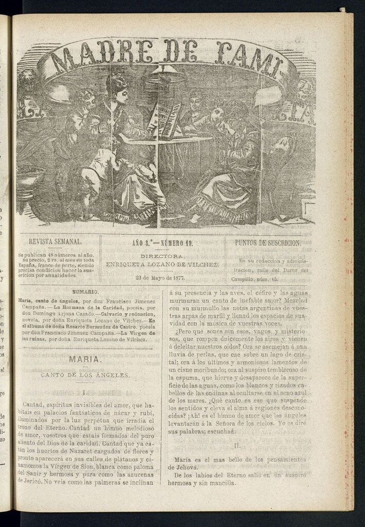 Miniatura de Madre de Familia : revista semanal del 23 de mayo de 1877