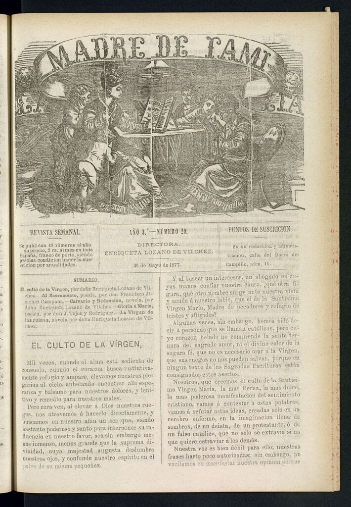 Miniatura de Madre de Familia : revista semanal del 30 de mayo de 1877