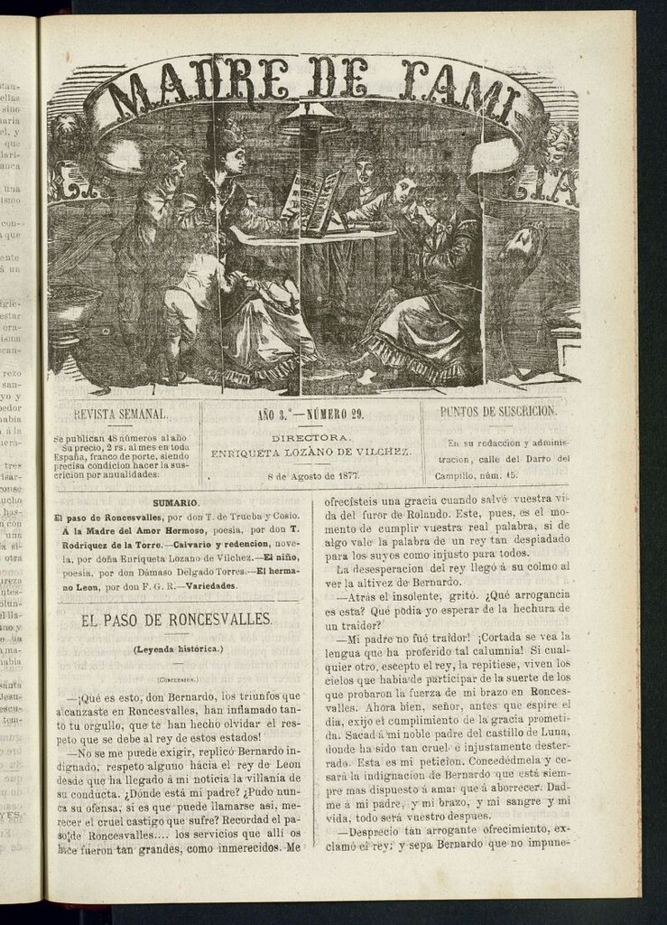 Miniatura de Madre de Familia : revista semanal del 8 de agosto de 1877
