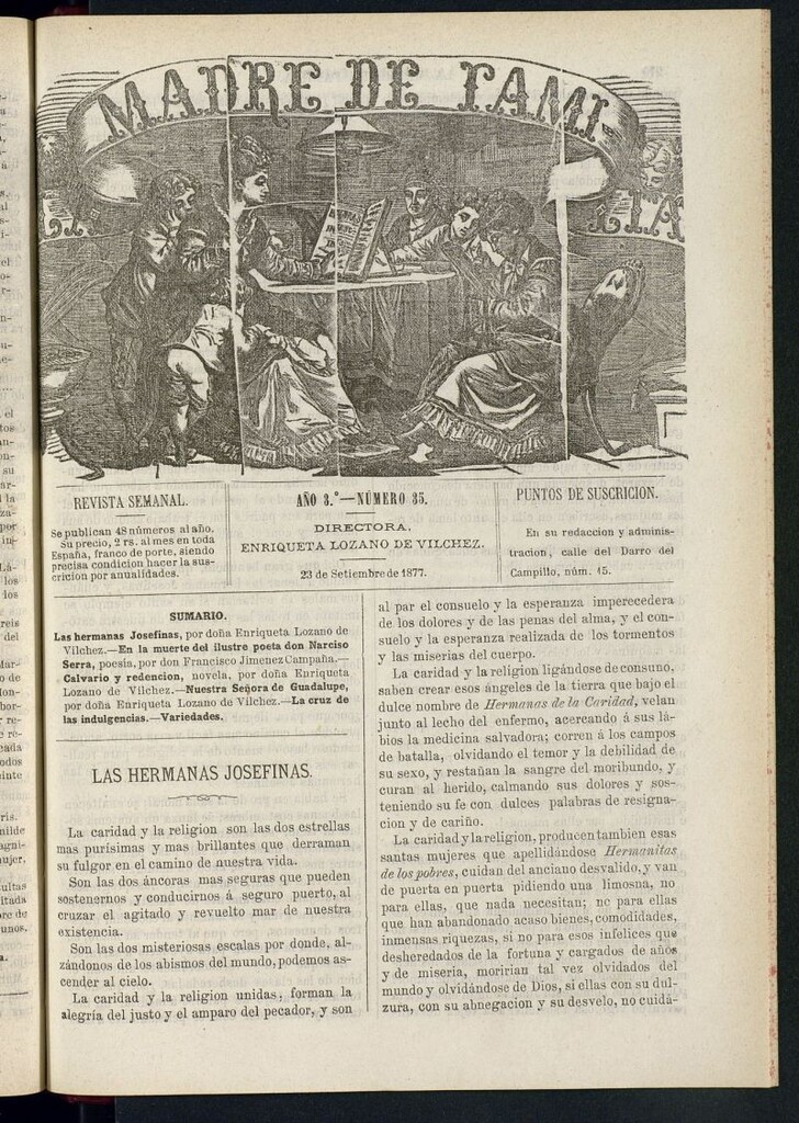 Miniatura de Madre de Familia : revista semanal del 23 de septiembre de 1877