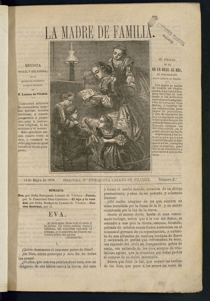 Miniatura de Madre de Familia : revista semanal del 14 de mayo de 1878