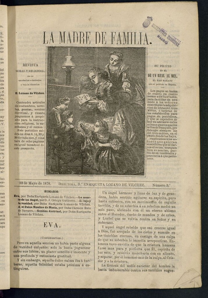 Miniatura de Madre de Familia : revista semanal del 23 de mayo de 1878