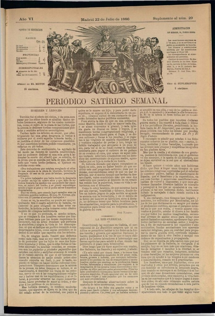Miniatura de El Motín: periódico satírico semanal del 22 de julio de 1886
