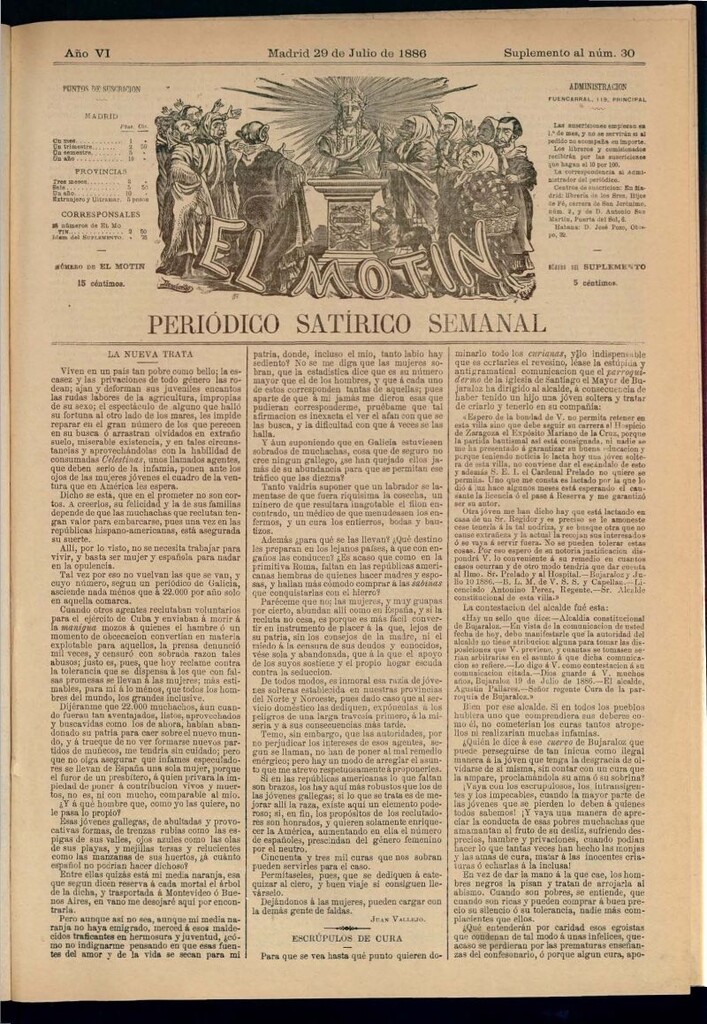 Miniatura de El Motín: periódico satírico semanal del 29 de julio de 1886