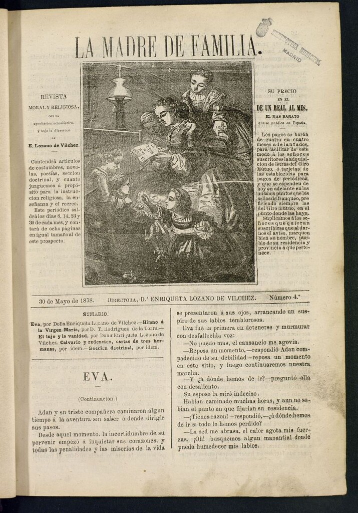 Miniatura de Madre de Familia : revista semanal del 30 de mayo de 1878