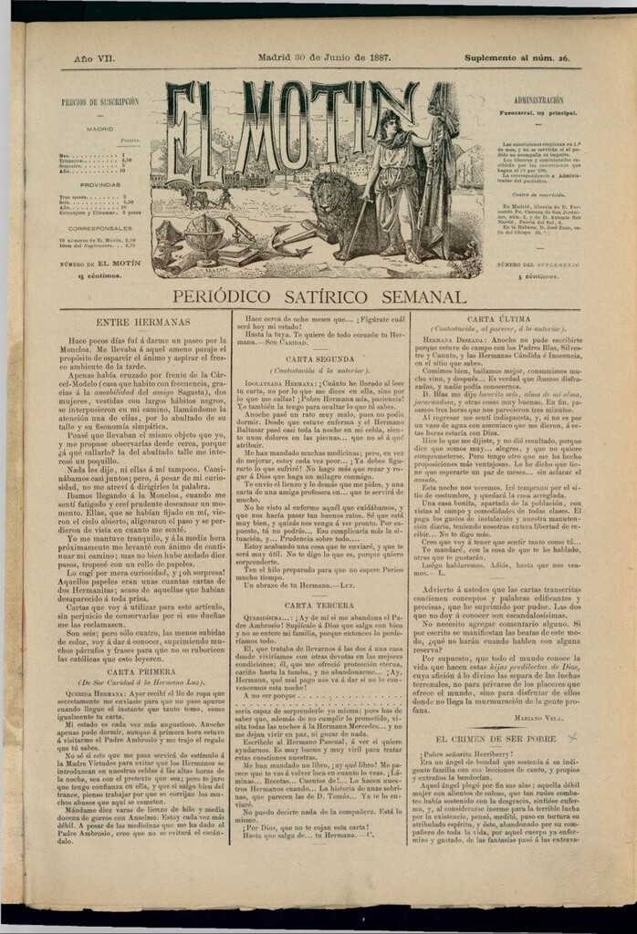 Miniatura de El Motín: periódico satírico semanal del 30 de junio de 1887