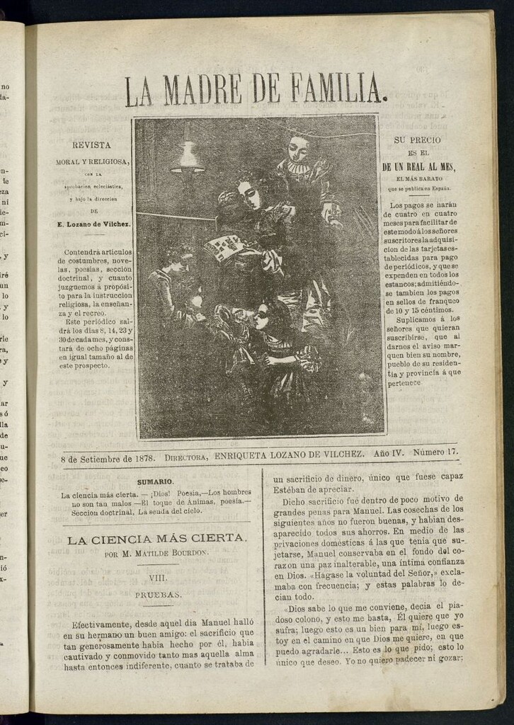 Miniatura de Madre de Familia : revista semanal del 8 de septiembre de 1878