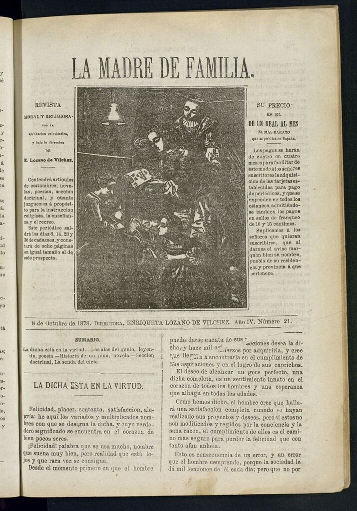Miniatura de Madre de Familia : revista semanal del 8 de octubre de 1878