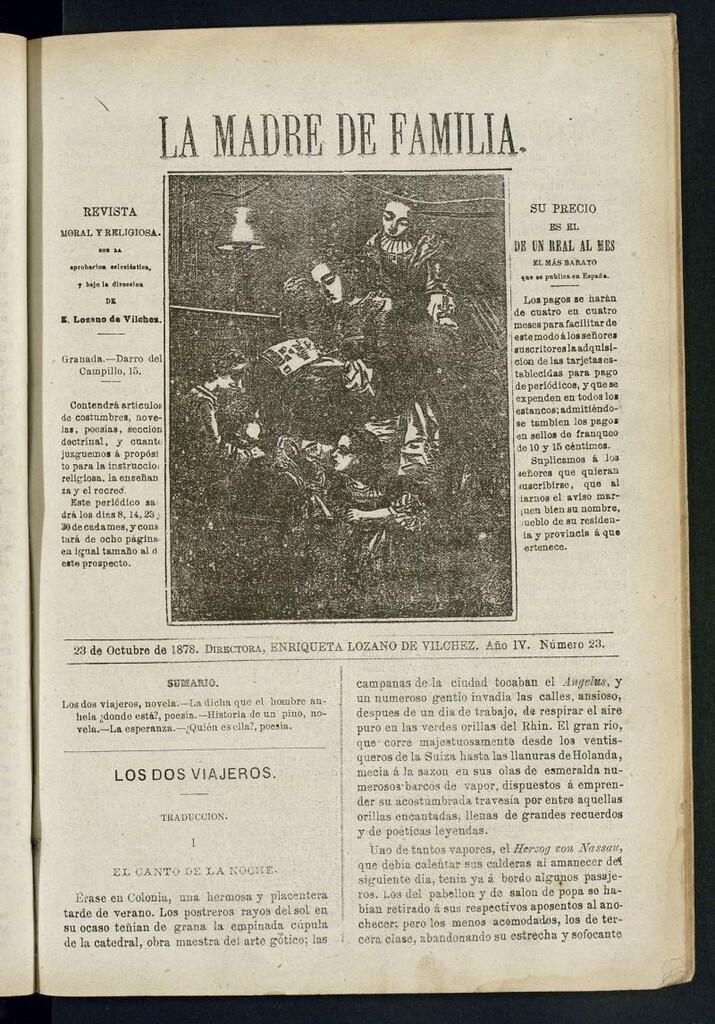 Miniatura de Madre de Familia : revista semanal del 23 de octubre de 1878