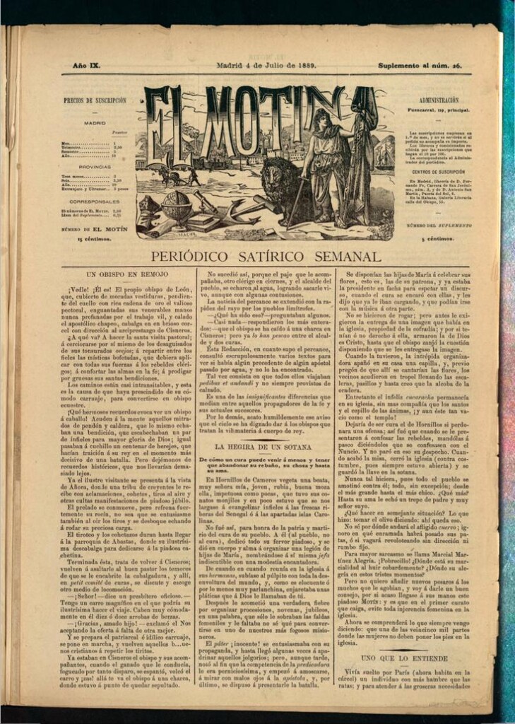 Miniatura de El Motín: periódico satírico semanal del 4 de julio de 1889