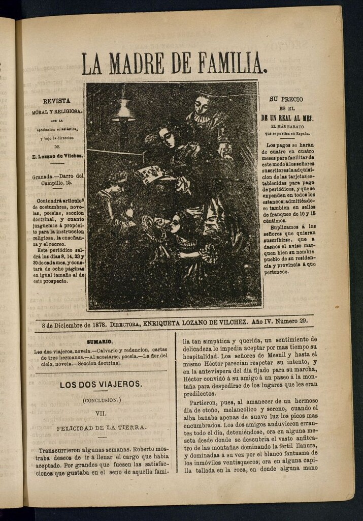 Miniatura de Madre de Familia : revista semanal del 8 de diciembre de 1878