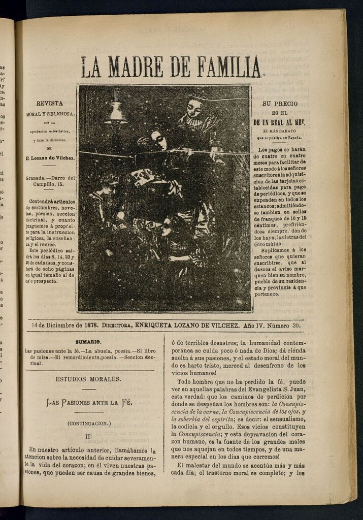 Miniatura de Madre de Familia : revista semanal del 14 de diciembre de 1878