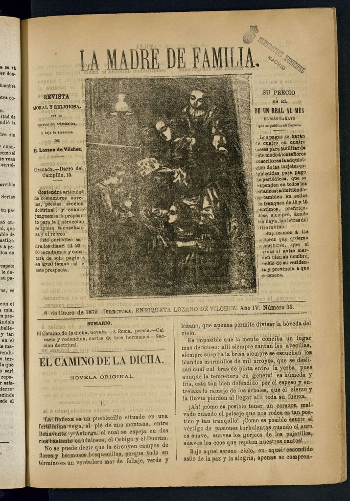Miniatura de Madre de Familia : revista semanal del 8 de enero de 1879