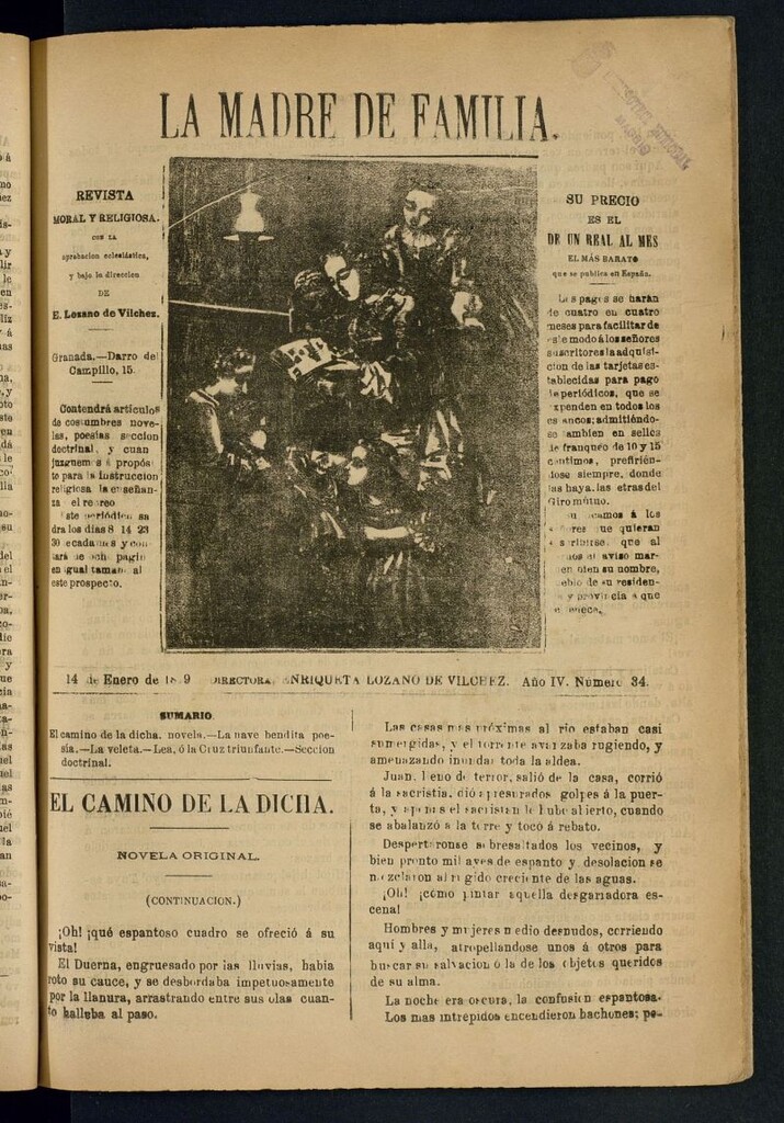 Miniatura de Madre de Familia : revista semanal del 14 de enero de 1879