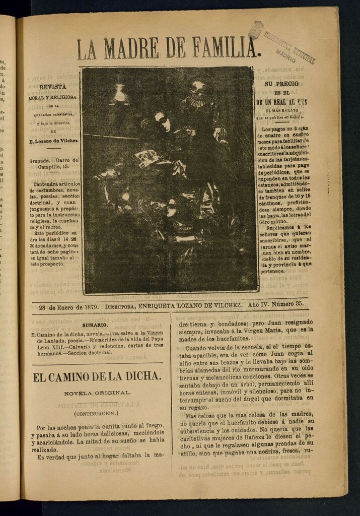Miniatura de Madre de Familia : revista semanal del 23 de enero de 1879
