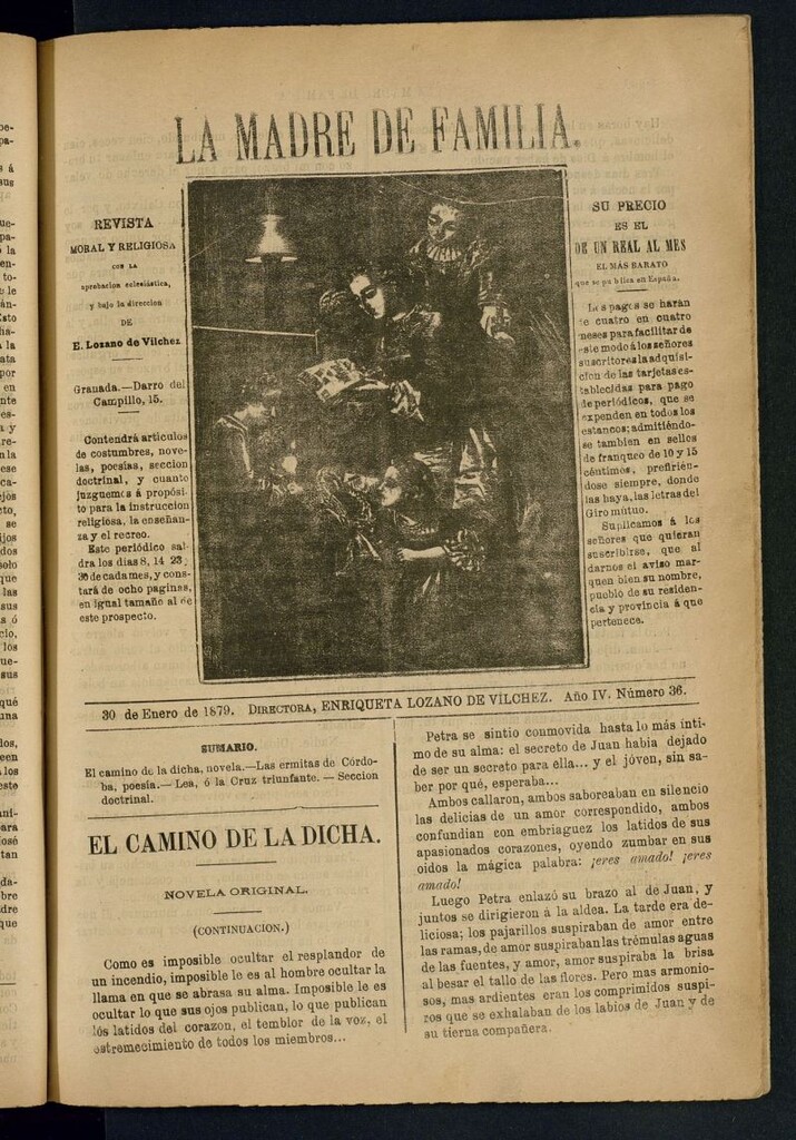 Miniatura de Madre de Familia : revista semanal del 30 de enero de 1879