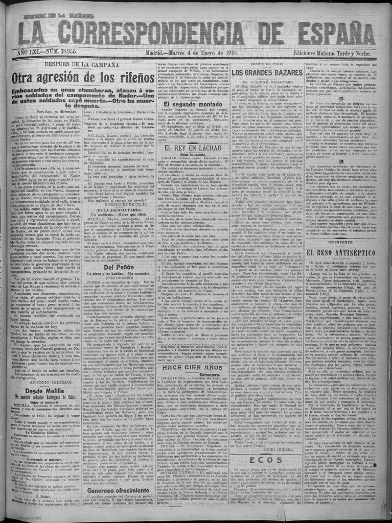 Miniatura de La correspondencia de España del 4 de enero de 1910 (edición de la mañana)