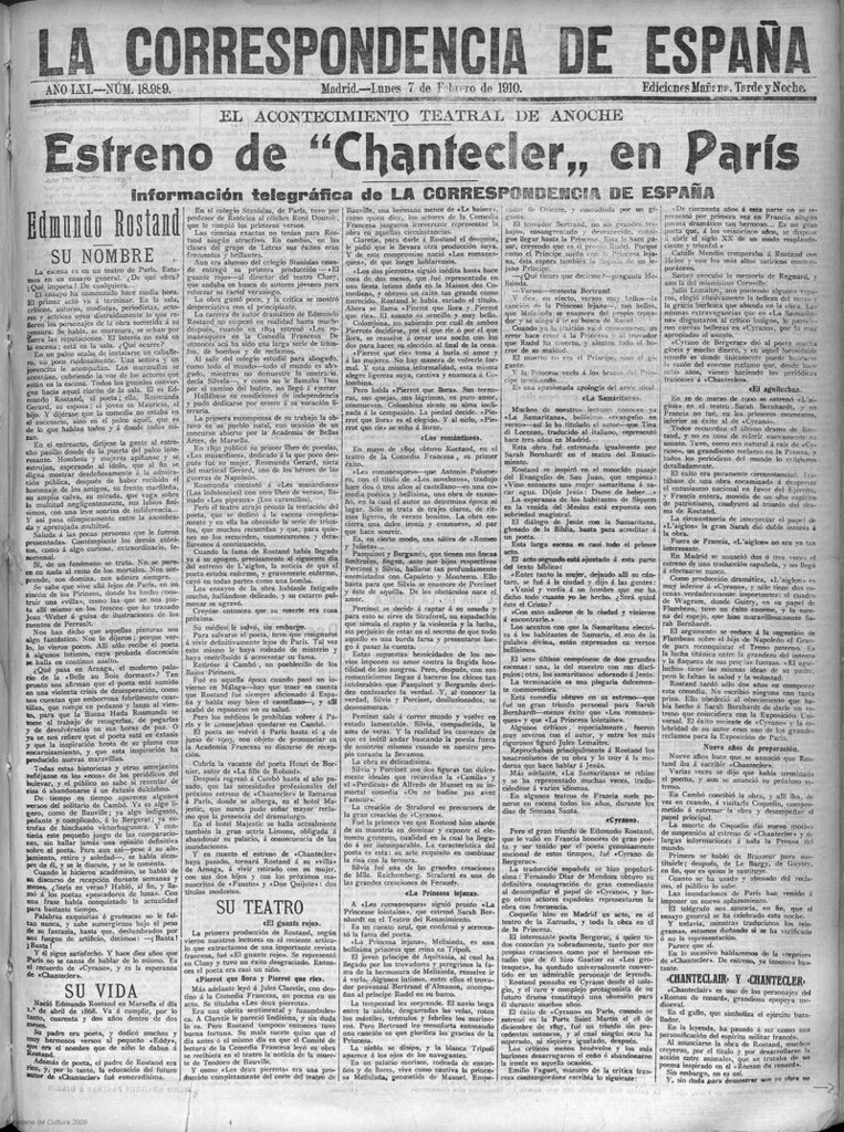 Miniatura de La Correspondencia de España del 7 de febrero de 1910