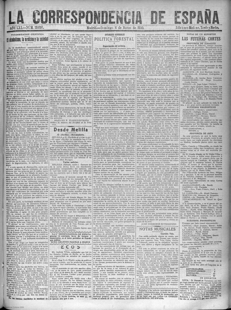 Miniatura de La Correspondencia de España del 6 de marzo de 1910