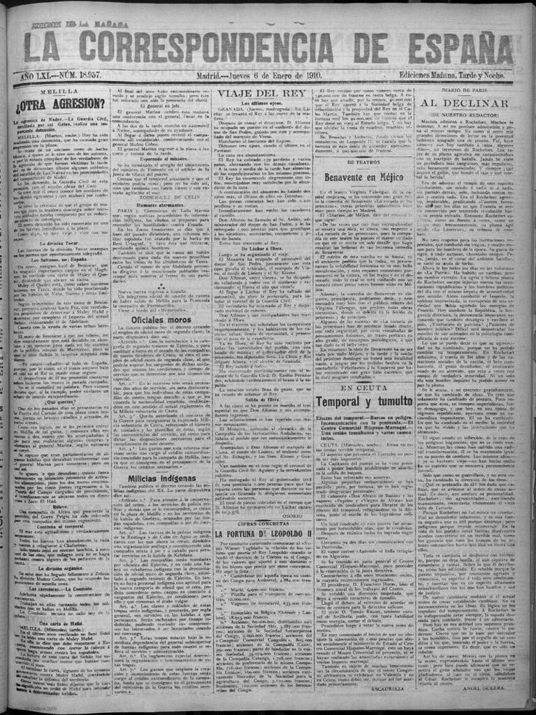 Miniatura de La correspondencia de España del 6 de enero de 1910 (edición de la mañana)