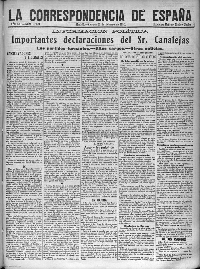 Miniatura de La Correspondencia de España del 11 de febrero de 1910