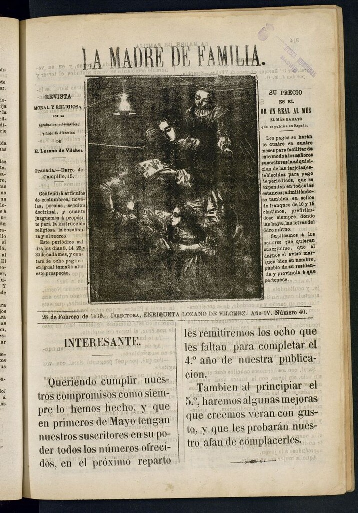 Miniatura de Madre de Familia : revista semanal del 28 de febrero de 1879