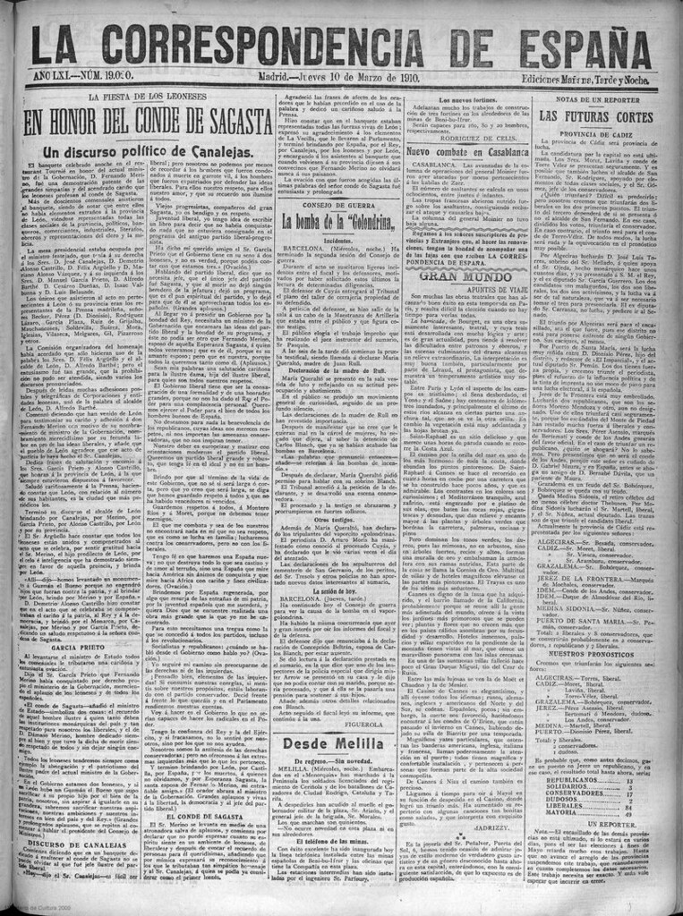 Miniatura de La Correspondencia de España del 10 de marzo de 1910