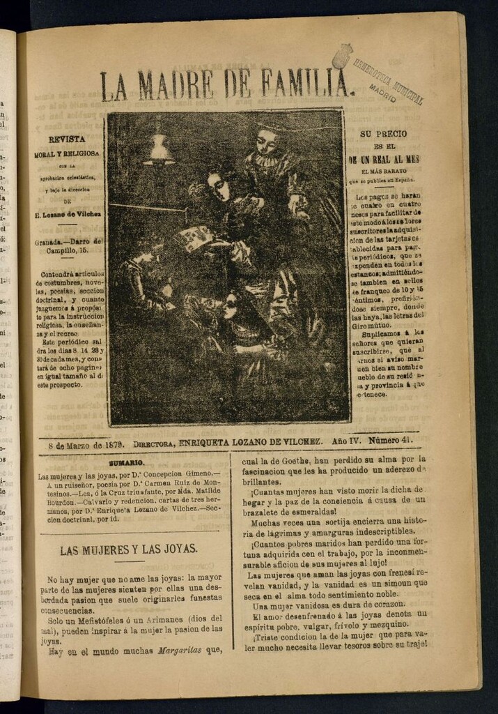 Miniatura de Madre de Familia : revista semanal del 8 de marzo de 1879