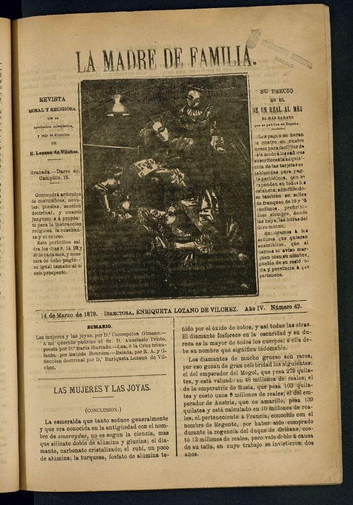 Miniatura de Madre de Familia : revista semanal del 14 de marzo de 1879