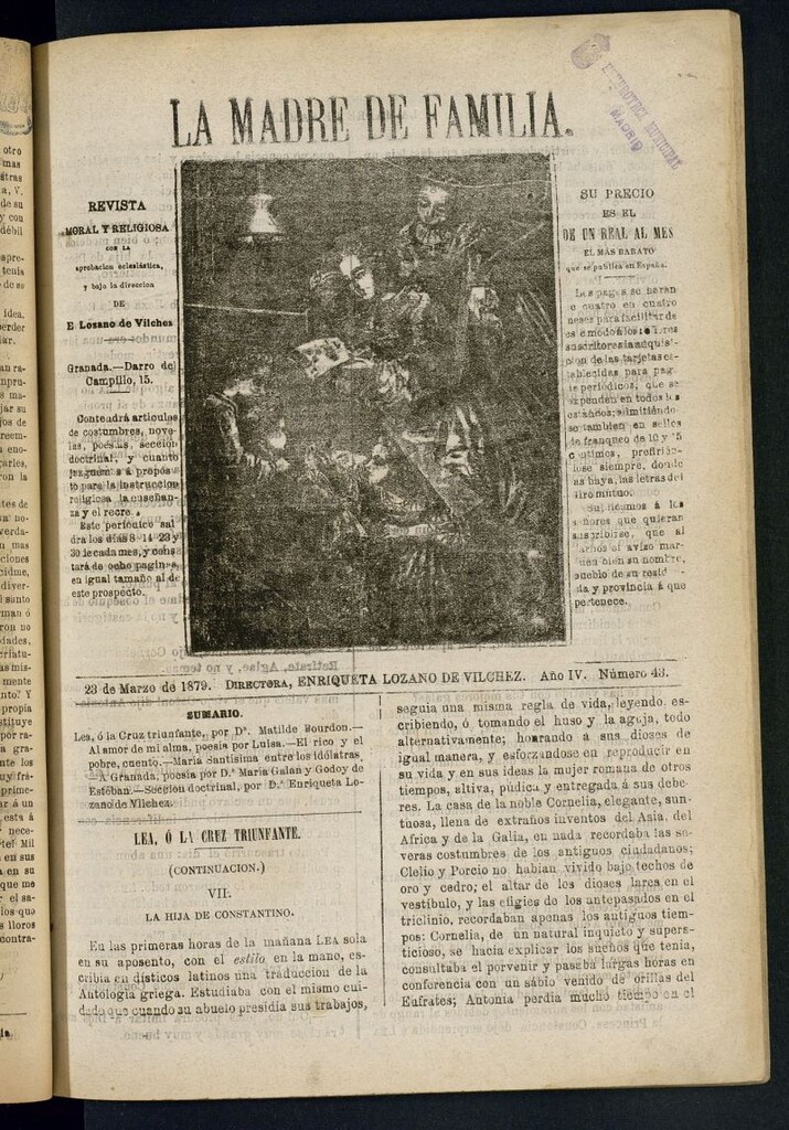 Miniatura de Madre de Familia : revista semanal del 23 de marzo de 1879