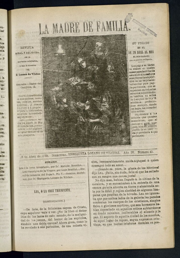 Miniatura de Madre de Familia : revista semanal del 8 de abril de 1879