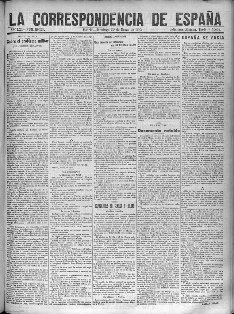 Miniatura de La Correspondencia de España del 20 de marzo de 1910