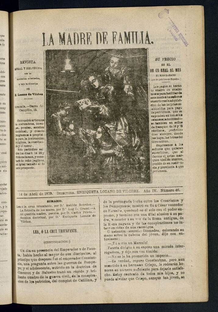 Miniatura de Madre de Familia : revista semanal del 14 de abril de 1879
