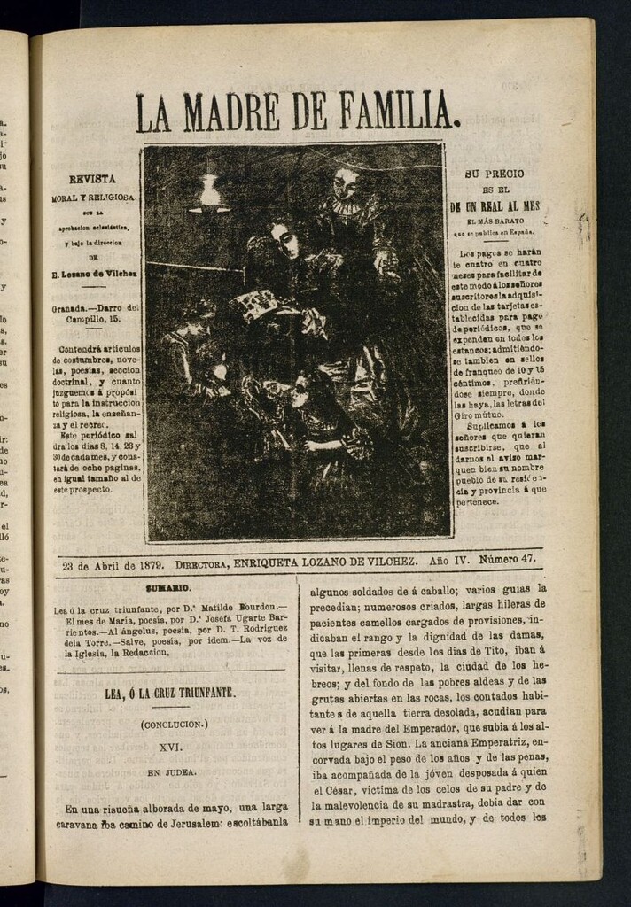 Miniatura de Madre de Familia : revista semanal del 23 de abril de 1879