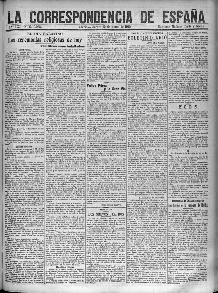 Miniatura de La Correspondencia de España del 25 de marzo de 1910