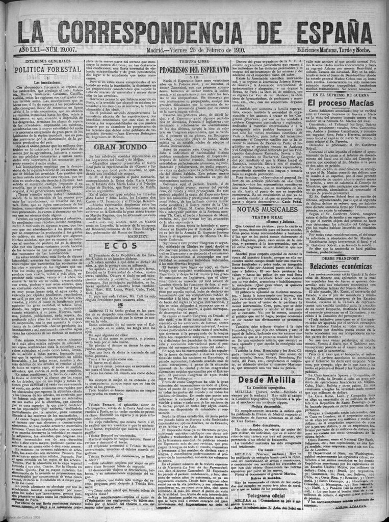 Miniatura de La Correspondencia de España del 25 de febrero de 1910
