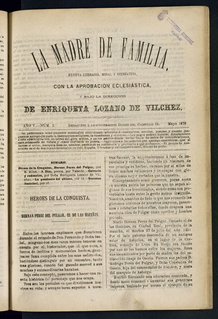 Miniatura de Madre de Familia : revista semanal de 1879, nº 2