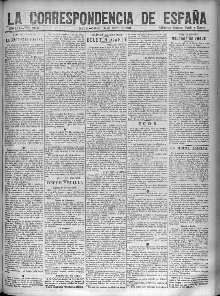 Miniatura de La Correspondencia de España del 26 de marzo de 1910