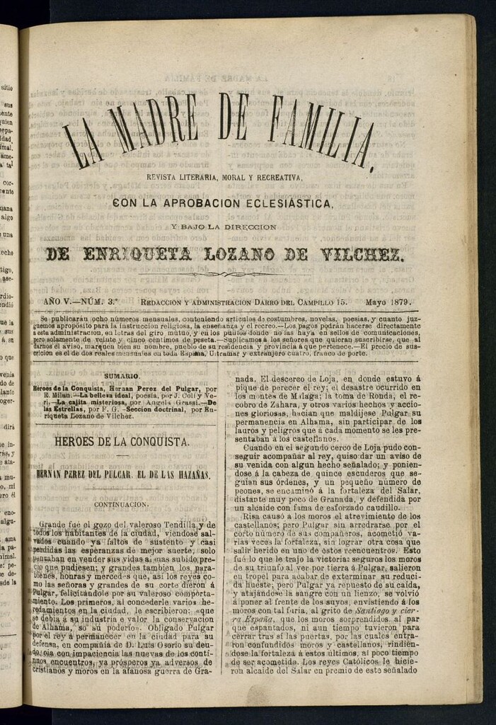 Miniatura de Madre de Familia : revista semanal de 1879, nº 3