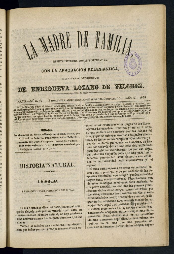 Miniatura de Madre de Familia : revista semanal de 1879, nº 6