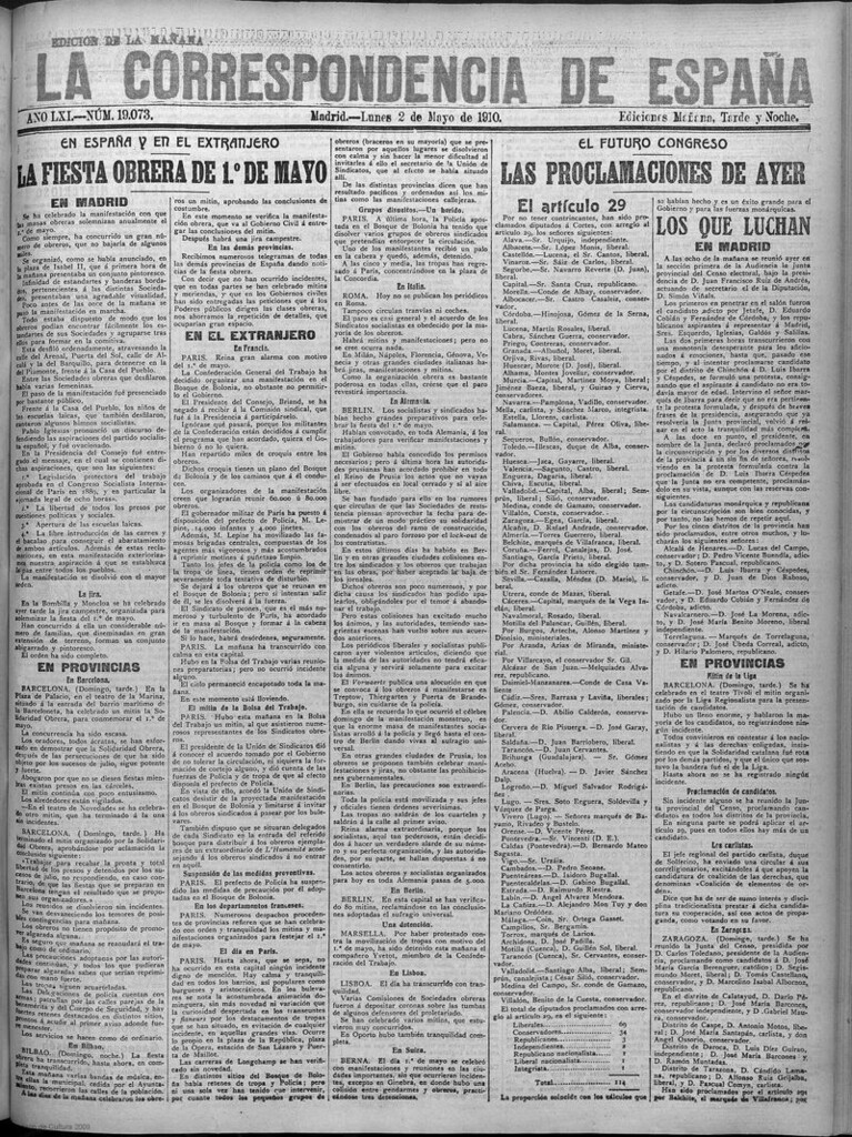 Miniatura de La Correspondencia de España del 2 de mayo de 1910 (edición de la mañana)